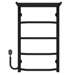 Сушарка для рушників електрична Трапеція з полицею П5 400х700 Deffi Чорний EF16 (C.TP.70.40.5.E.B.L.5)