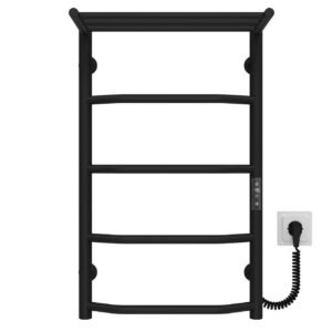 Сушарка для рушників електрична Трапеція з полицею П5 400х700 Deffi Чорна JD03 (C.TP.70.40.5.E.B.R.1)