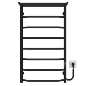 Сушарка для рушників електрична Трапеція з полицею П8 500х900 Deffi Чорна JD03 (C.TP.90.50.8.E.B.R.1)